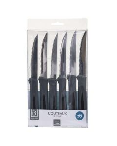 Grillknive, Steakknive, 6 Stk., Rustfrit Stål/PVC